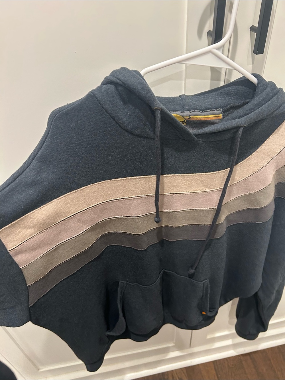EUC Aviator Nation Unisex Wave Stripe 4 Pullover Hoodie Relaxed -CHARCOAL Size S - Picture 2 of 6